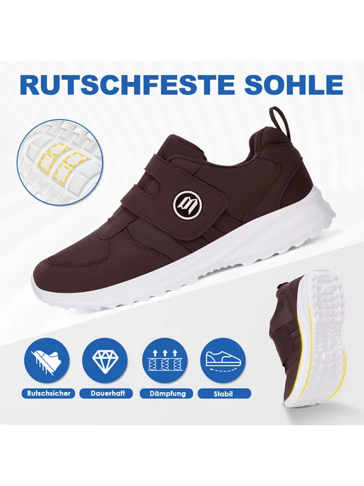 Диабетические обувь Slip-On для опухших ног, ортопедическая, коричневый, фото 2