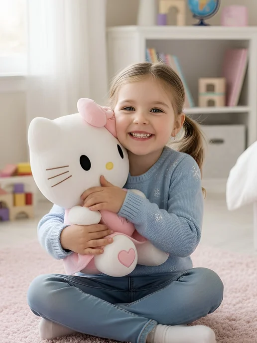 Мягкая игрушка хеллоу кити, Hello kitty с сердечком, вариант, фото 2