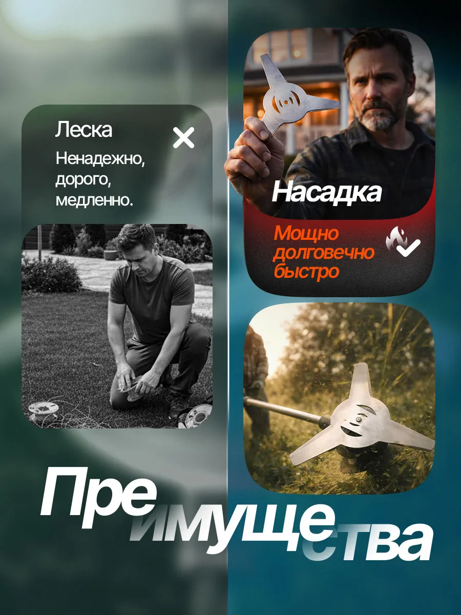 3-лопастные металлические диски для аккумуляторного триммера — фото 8
