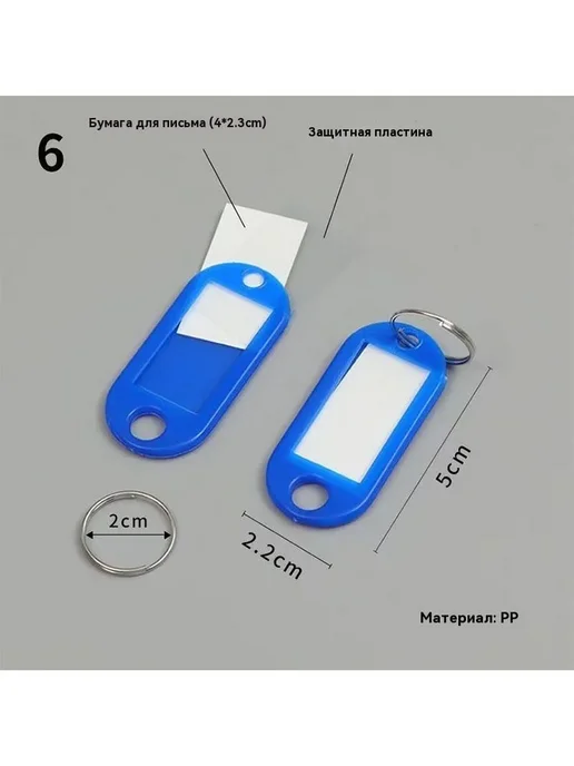 Бирка для ключа 100 шт. зеленая ЗЕЛЕНЫЙ, 100 шт, фото 2