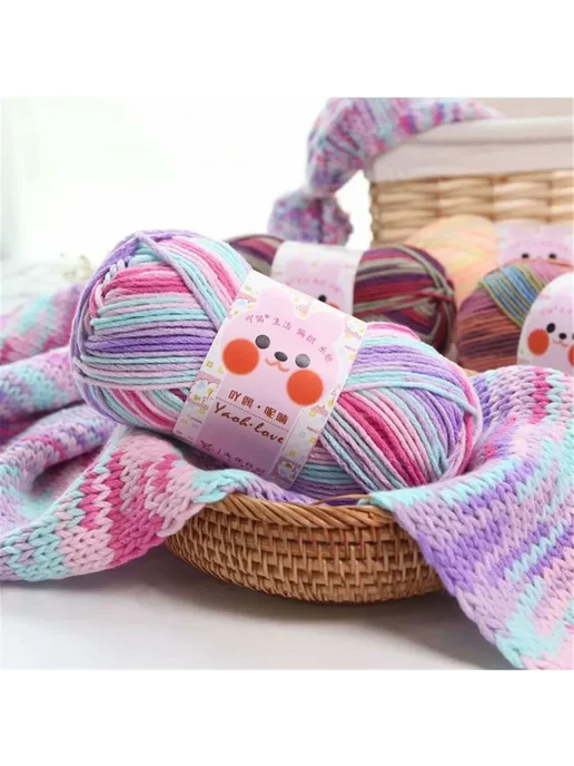 Пряжа Хлопок Радуга 6 Нитей 100г, multicolor, 100 г, фото 3