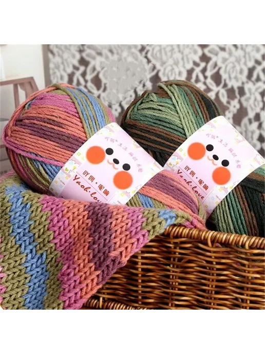 Пряжа Хлопок Радуга 6 Нитей 100г, multicolor, 100 г, фото 4