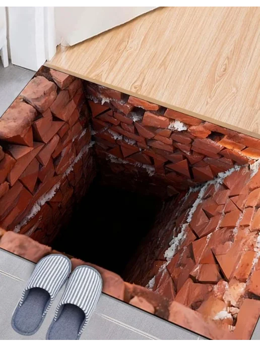 Коврик для дверей 40х60 см оптическая иллюзия Домашний декор…, 40x60 см, фото 3