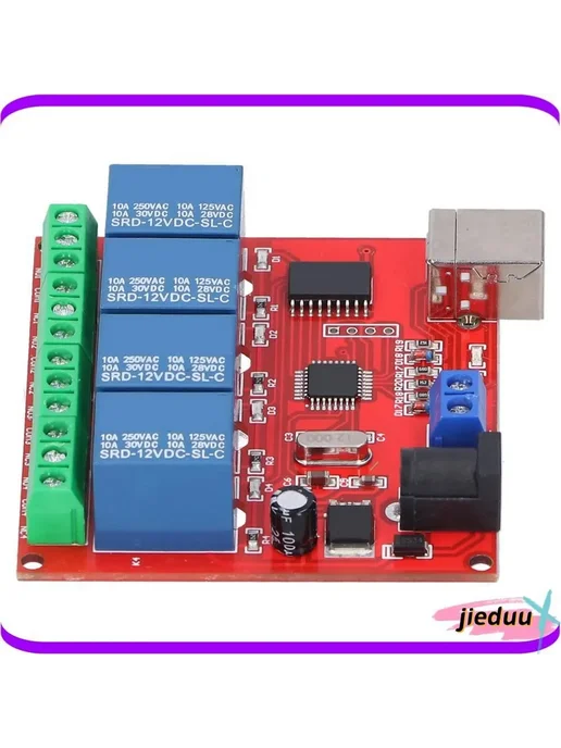 Релейный модуль 4-канальный, 12В, USB, RGB контроллер 1 шт, 1 шт, фото 2