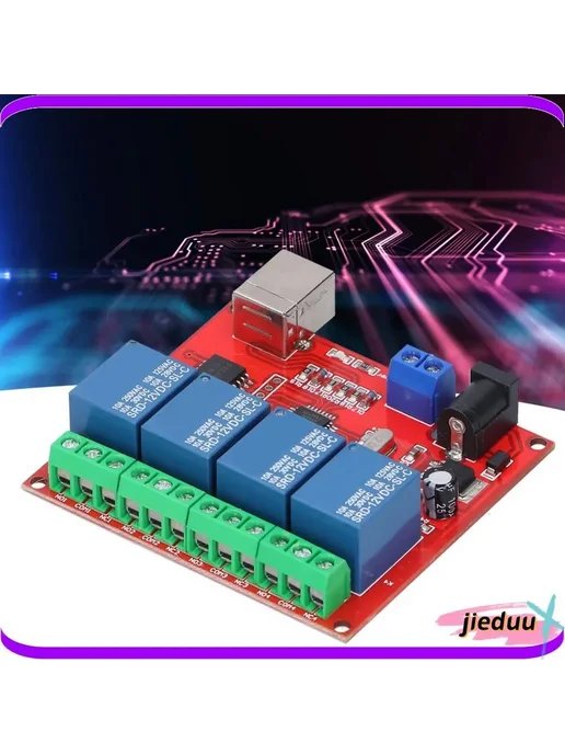 Релейный модуль 4-канальный, 12В, USB, RGB контроллер 1 шт, 1 шт, фото 5