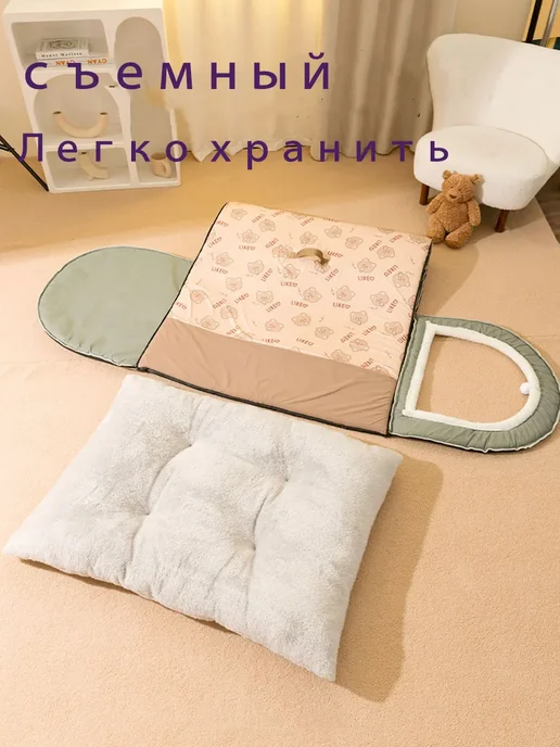 Домик для собак мелких пород и кошек мягкий хаки L500, вариант, фото 6