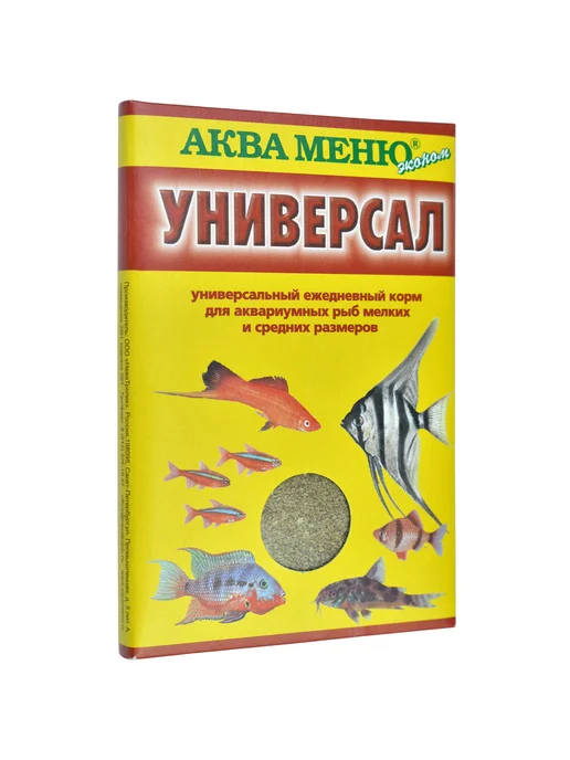 АКВА МЕНЮ Универсал Корм для рыб 30г (10 штук), 30 г, 10 шт