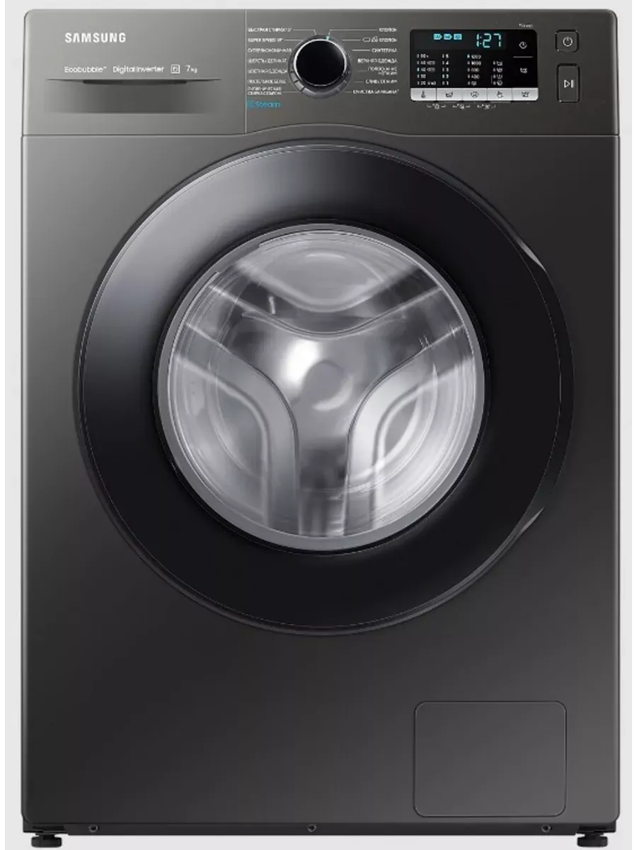 Стиральная машина WW70AGAS25AXLP 7 кг с паром, черный Samsung 261808172 купить за 36 571 ₽ в интернет‑магазине Wildberries
