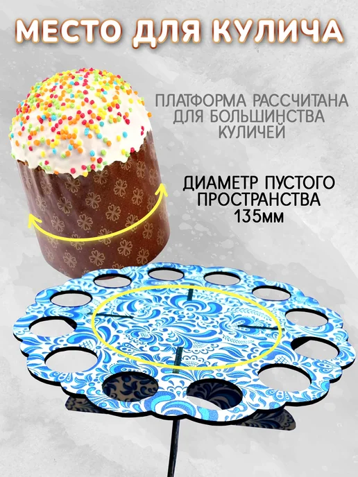 Подставка для яиц Пасхальная, голубой, фото 4