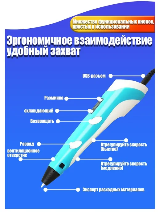 vivacity 3д ручка 3d ручка 3d pen-2 3d pen детская 3д ручка, вариант, фото 3