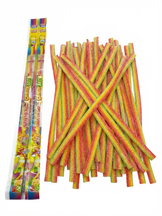 Канди клаб Жевательный мармелад CRAZY GUMMY Радуга ремешки 602гр, 54 шт, фото 8