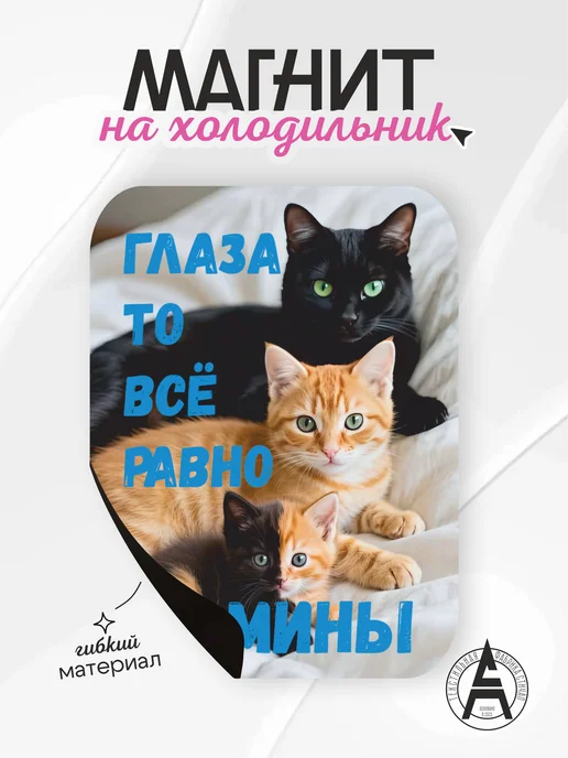 Stitch Up Магнит на холодильник мем коты глаза, вариант, фото 2