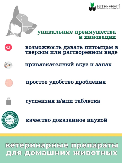 Nita-Farm фуросенит вет солютаб 8 мг, вариант, фото 3