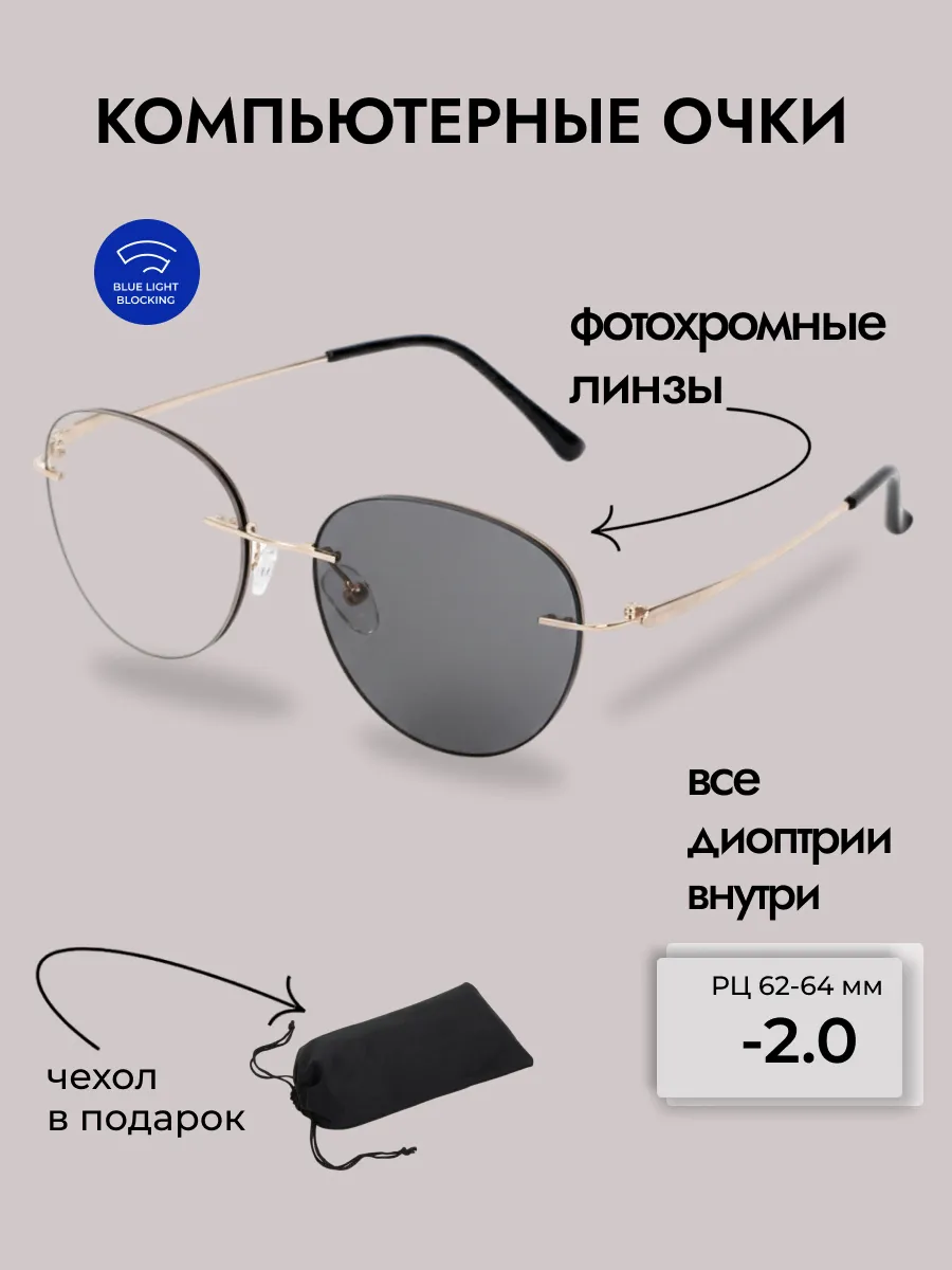 Очки для зрения женские круглые фотохромные