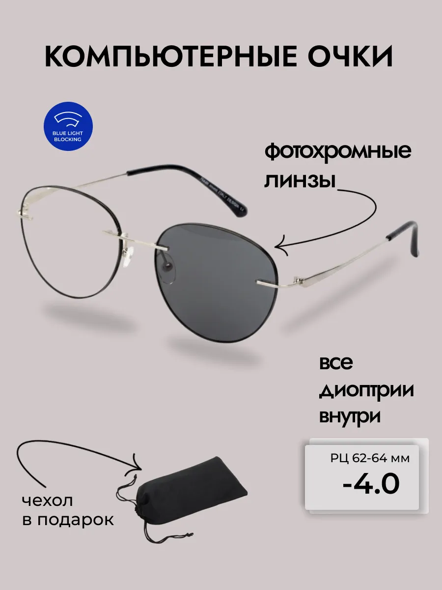 Очки для зрения женские круглые фотохромные