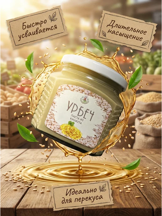 Eco Dom Урбеч из белого кунжута 400 г, 400 г, фото 4