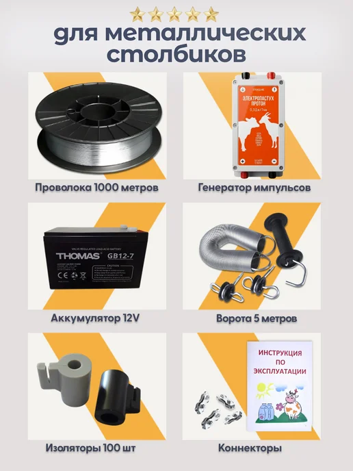 Протон Могилев. Электропастух ИЭ-4-0,5 комплект для металлических столбиков, вариант, фото 2