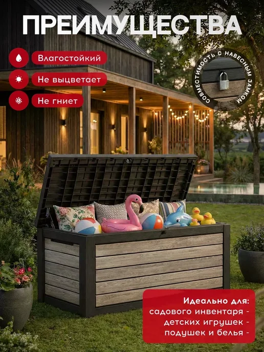 Keter Сундук садовый Deco 870 L, 630 л