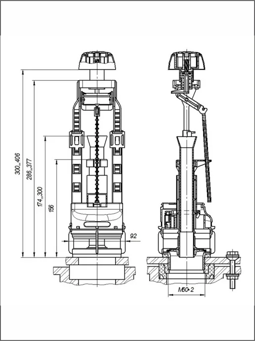 инкоэр Арматура для унитаза СБкпм-А 2-0-2-0, вариант, фото 6