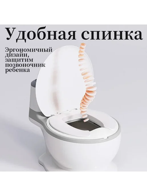 Детский горшок-унитаз с мягким ободко Унисекс, Полипропилен, вариант, фото 7