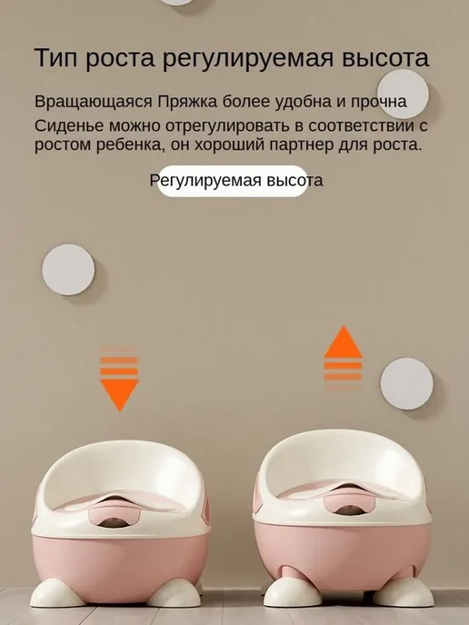 Детский горшок с мягким сиденьем и крышкой Розовый, белый, белый, фото 4