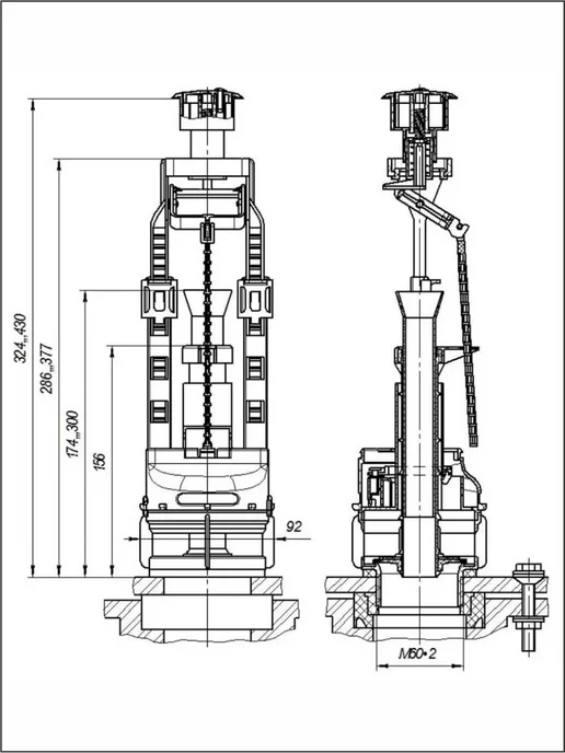 инкоэр Арматура для унитаза СБ2-НпрНРФ-АА-В 5-3-3-4, вариант, фото 7