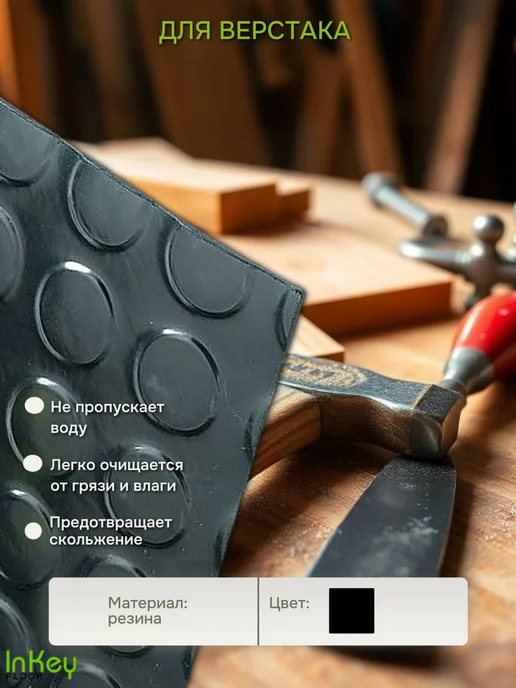 inkey-floor Напольное покрытие резина защитная Монетка 1,2 на 0,5 метра, 6 м, фото 3