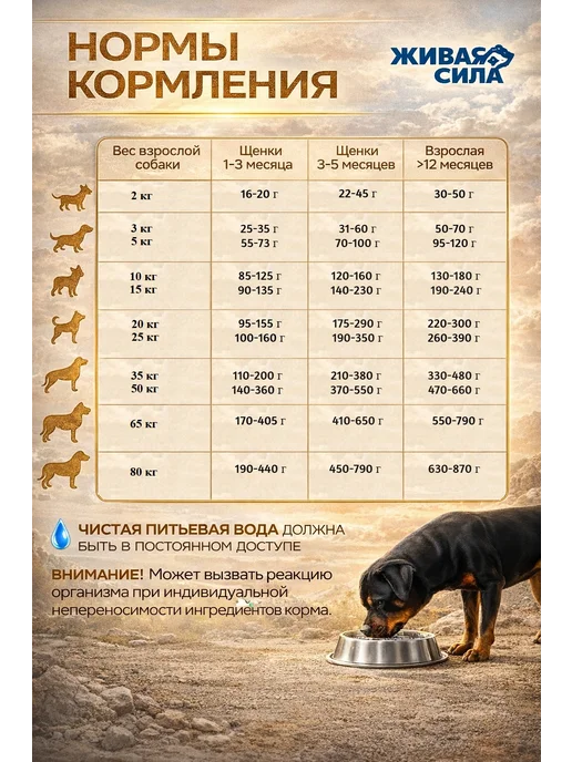Сухой корм Живая сила Гранула для собак, мелкие, индейка, 10 кг, фото 5