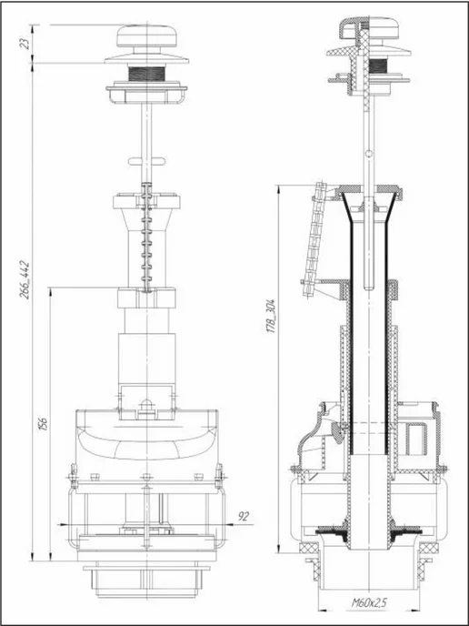 инкоэр Арматура для унитаза СБа-БпрН-А-В 1-2-2-4, вариант, фото 6