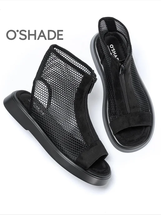 O`SHADE Босоножки женские летние сетка, черный, фото 4