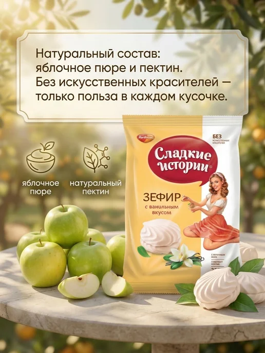 РотФронт Зефир Сладкие истории с ванильным вкусом 250 гр 2 шт, 250 г, 2 шт, фото 3