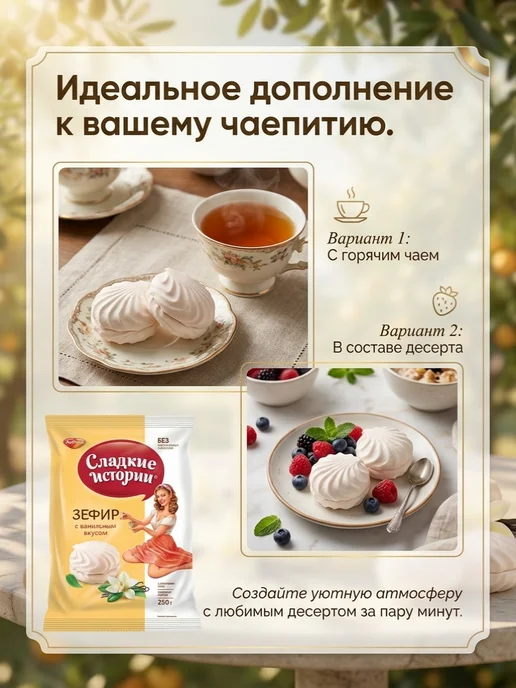РотФронт Зефир Сладкие истории с ванильным вкусом 250 гр 2 шт, 250 г, 2 шт, фото 4
