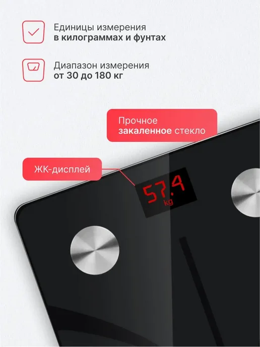 RENPHO Весы напольные умные Elis 1 ES-CS20M, bluetooth, до 180 кг, 180 кг, фото 5