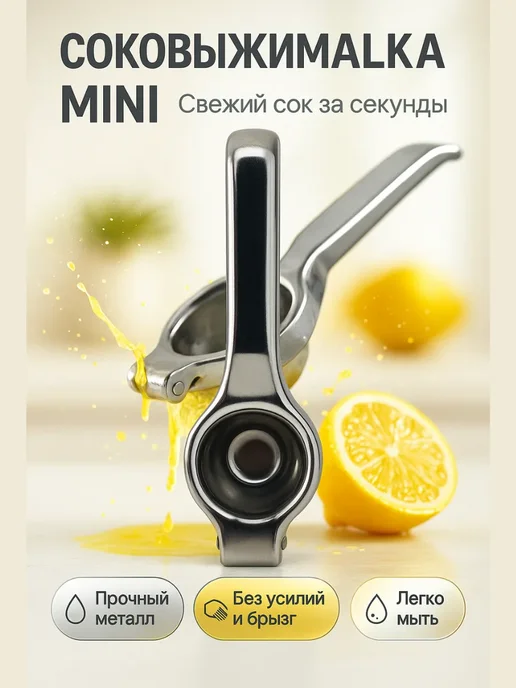ГМ94 Ручная соковыжималка для цитрусовых металлическая, серый