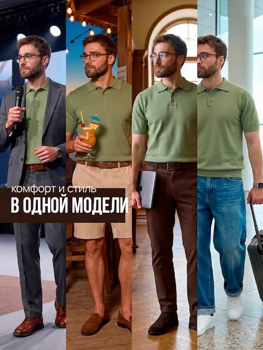FORTUNELLY Футболка поло с коротким рукавом, зеленый, фото 8