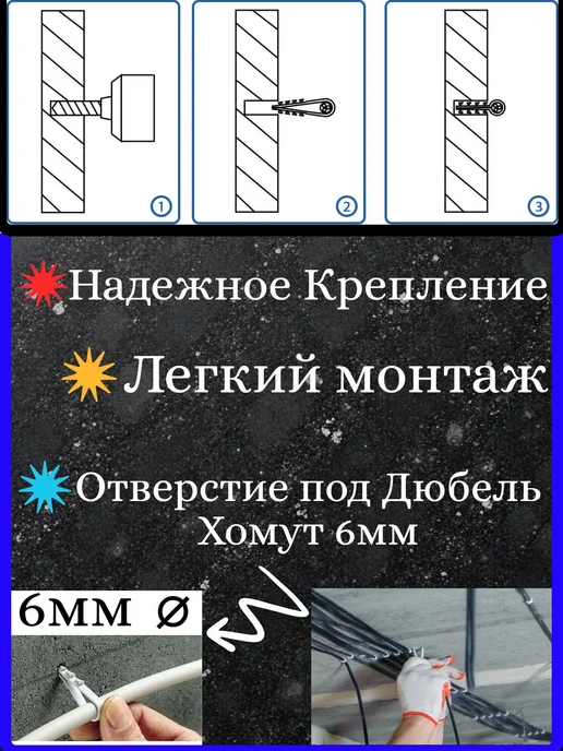 Дюбель- хомут 11-18 для круглого кабеля, вариант, фото 2