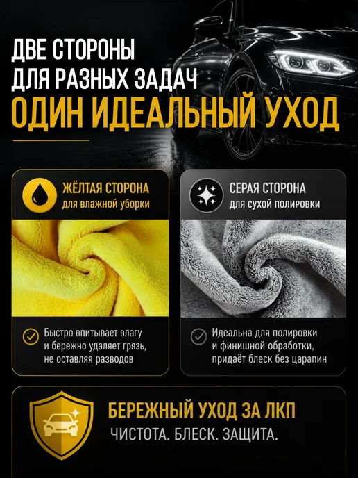 Тряпка для машины, авто салфетка из микрофибры для Lixiang, серый, фото 3