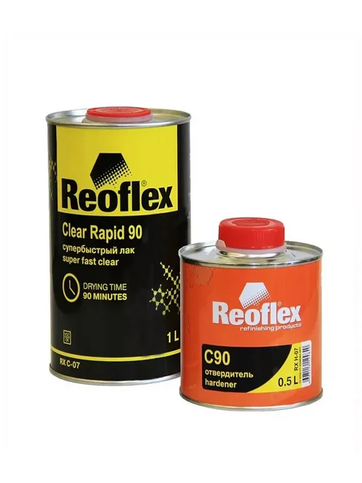 Reoflex Быстросохнущий лак с отвердителем RX C-07 HS Rapid 1л + 0,5л, 1 л, 500 мл