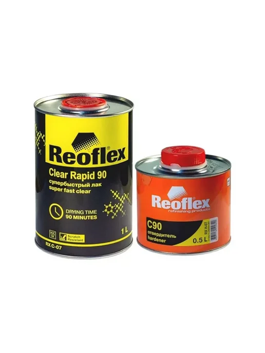 Reoflex Быстросохнущий лак с отвердителем RX C-07 HS Rapid 1л + 0,5л, 1 л, 500 мл, фото 3