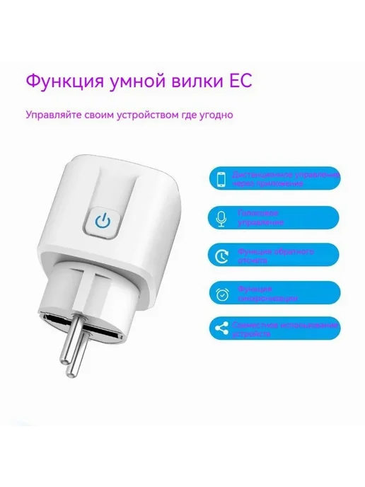 Умная розетка WI-FI 16А Термокварц Белый, белый