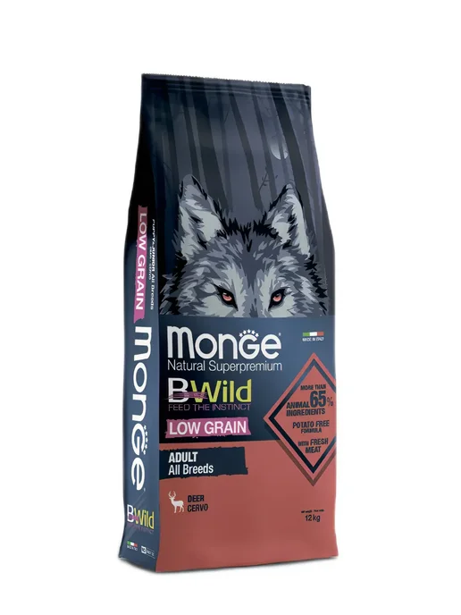 Сухой корм Monge (Монж) Dog Bwild для собак, взрослые, оленина, 12 кг, фото 2