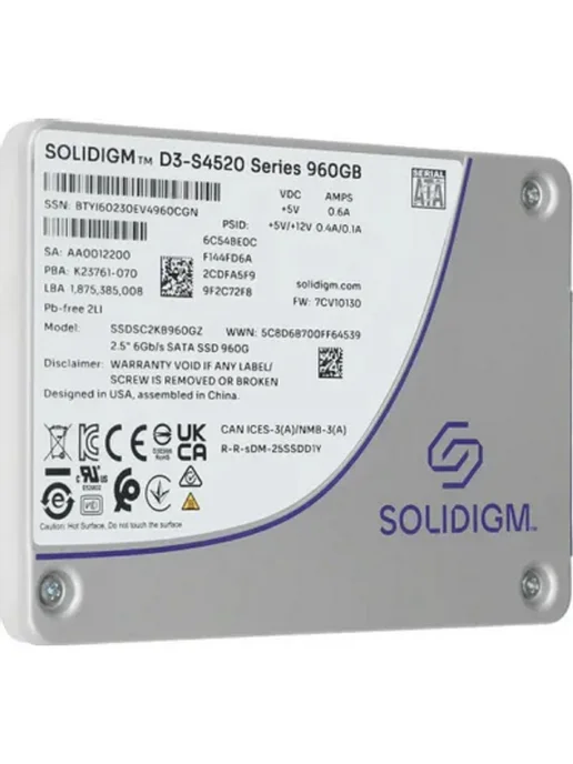 Intel SSD диск D3-S4520 (SSDSC2KB960GZ1Z), 960 ГБ SATA, 960 ГБ, фото 5