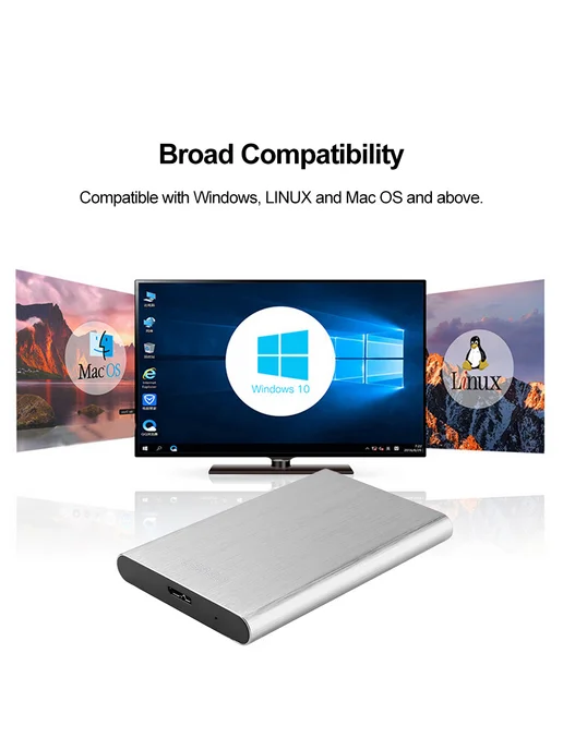 Корпус для HDD 2 5 USB 3 0 1TB серебро, 1 ТБ, фото 3