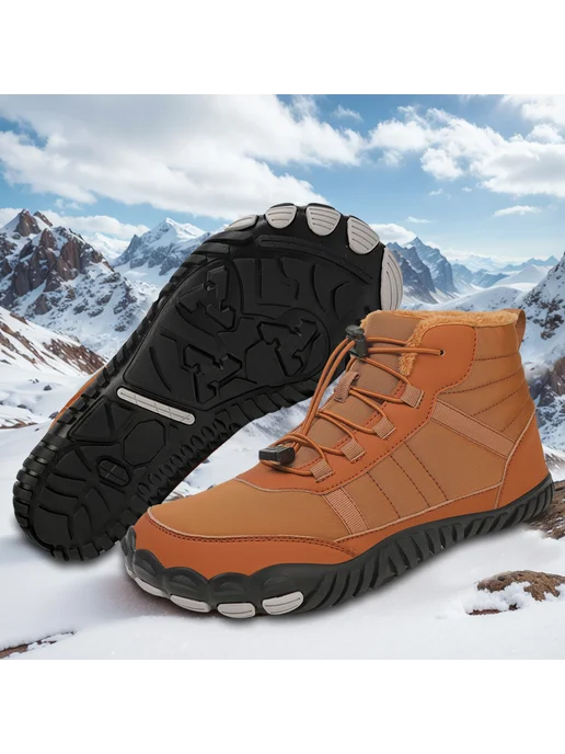 Босоножки Snow Boots для зимы, противоскользящие, для мужчин, коричневый, фото 4