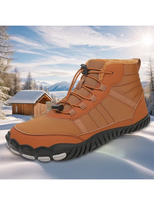 Босоножки Snow Boots для зимы, противоскользящие, для мужчин, коричневый, фото 5