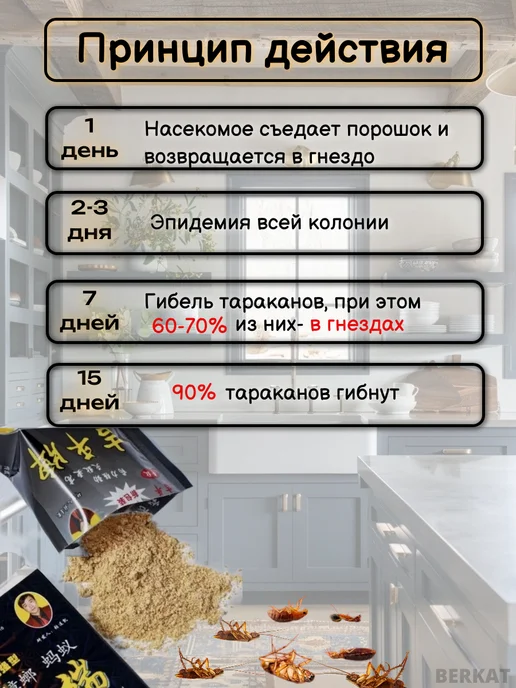 Средство от тараканов эффективная отрава 2 шт, 75 мл, 5 шт, фото 4