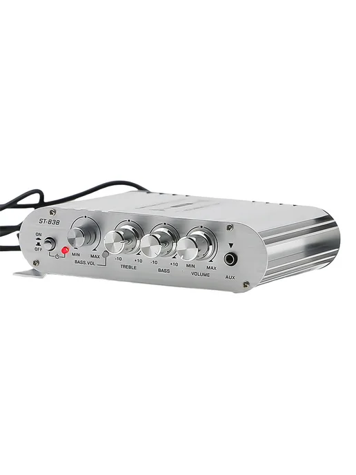 Усилитель HiFi ST-838 2.1 мощность 80W*2 авто дома (серебро), 80 Вт, фото 2