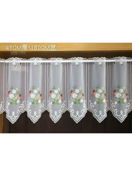 Штора-кафе 45х150см, белая 45x150, white, 45x150, фото 2