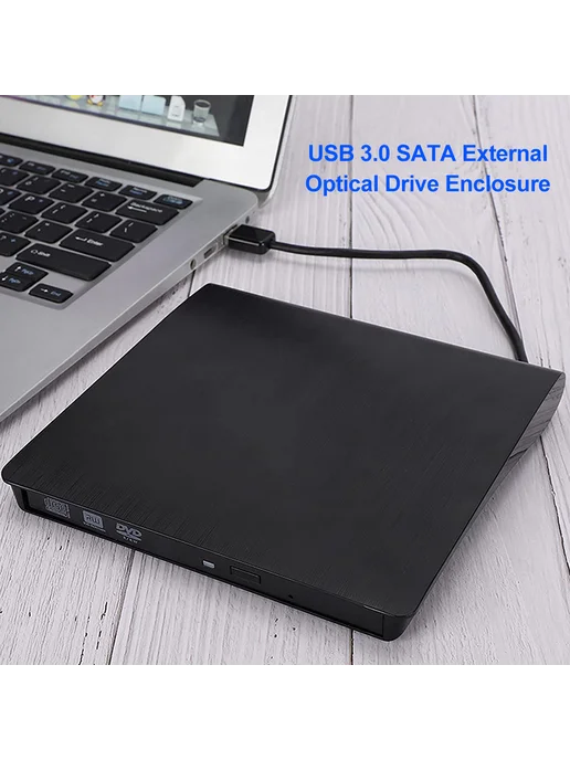USB 3.0 SATA внешний DVD CD-RW привод корпус (черный), черный, фото 6