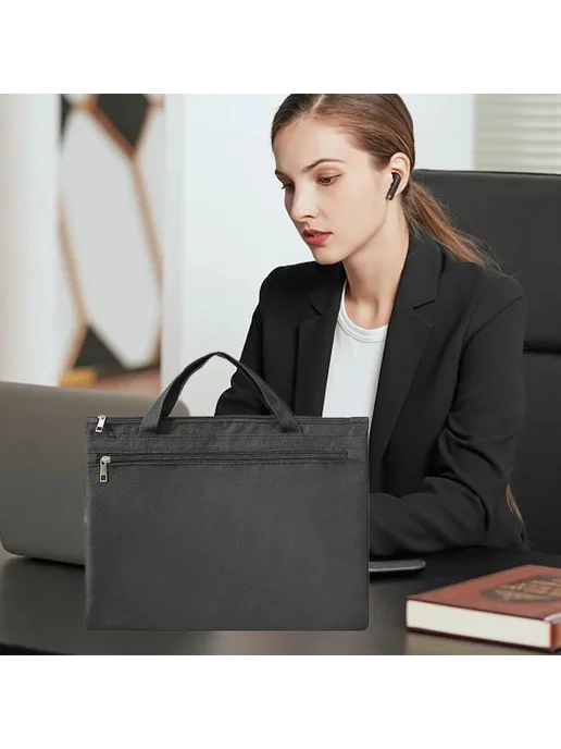 Портфель мужской кожаный черный Портфель, черный, фото 8